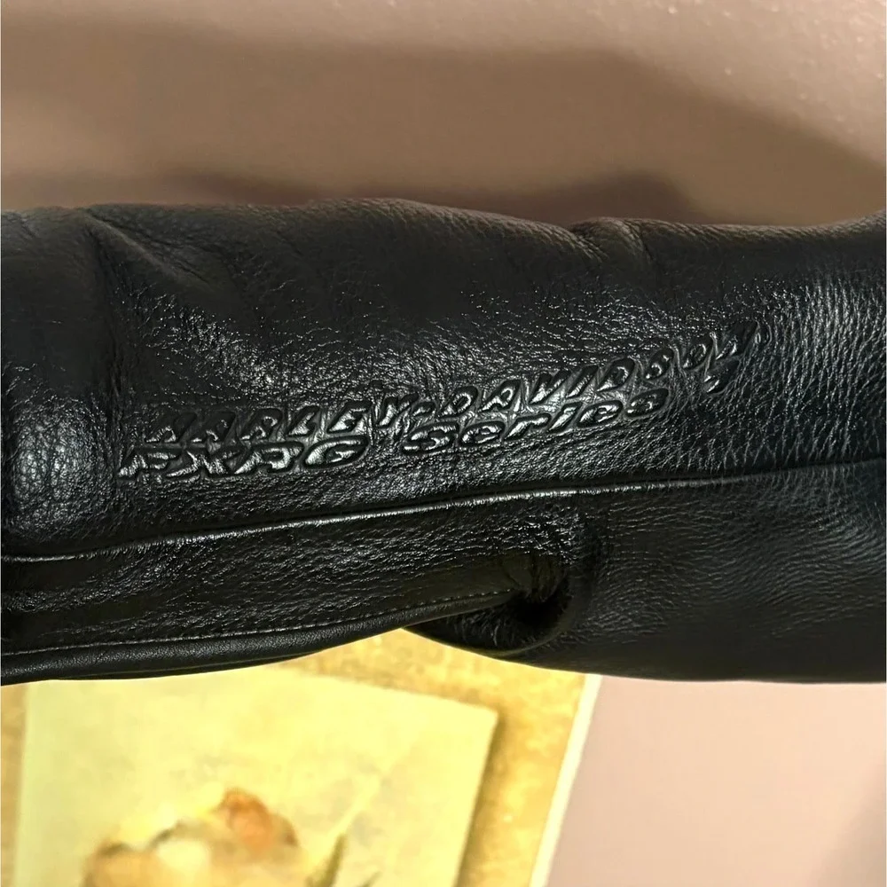 Harley-Davidson Women's XL Black Leather Motorcycle Jacket w/ Liner & Zip Pocket
